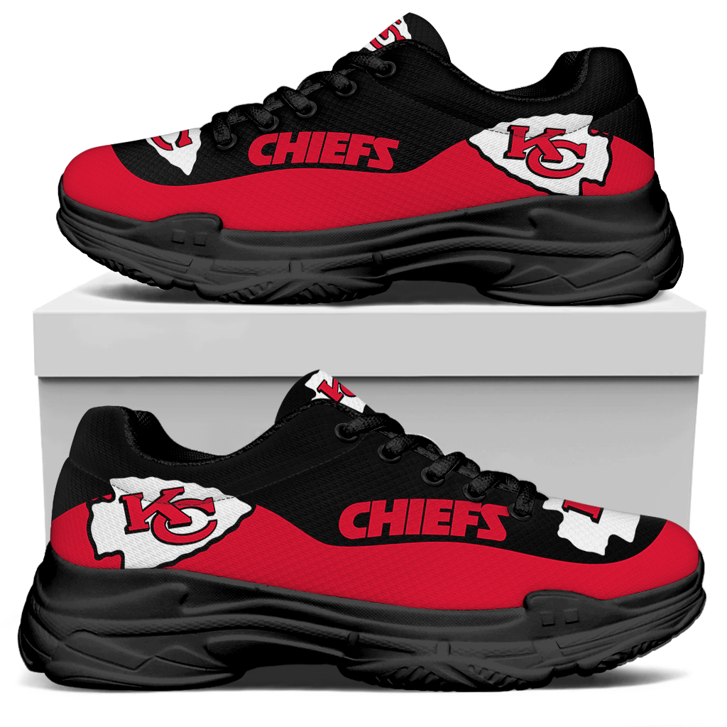 Women's Kansas City Chiefs Edition Chunky Sneakers With Line 001